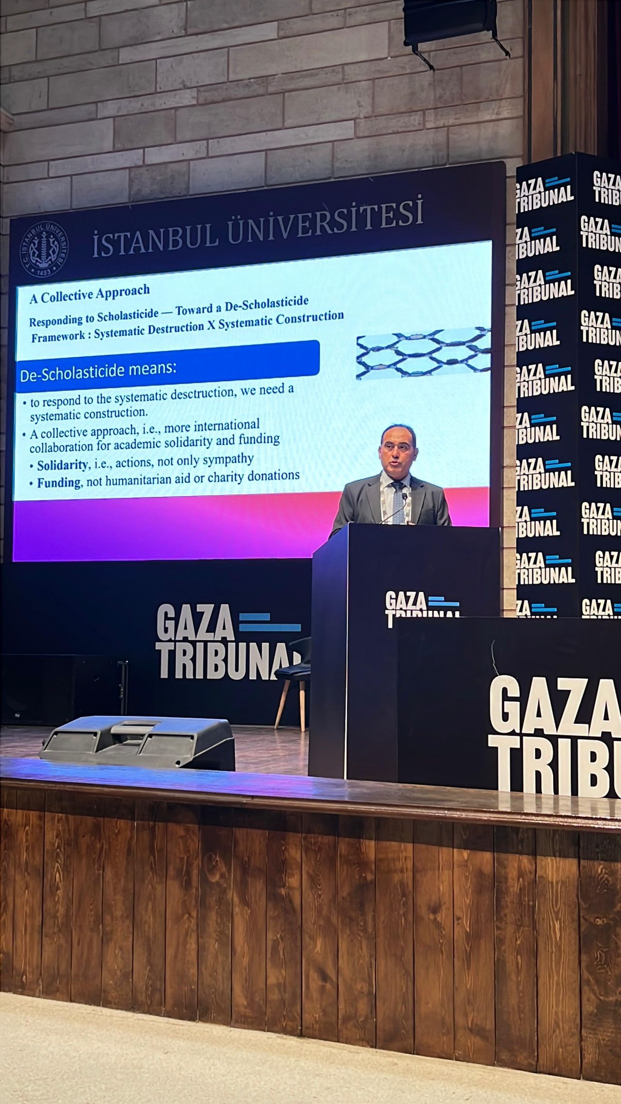 Photograph from Gaza Tribunal, Istanbul.