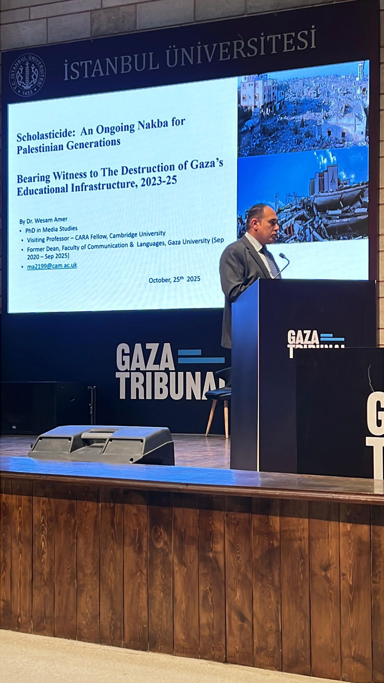 Photograph from Gaza Tribunal, Istanbul.
